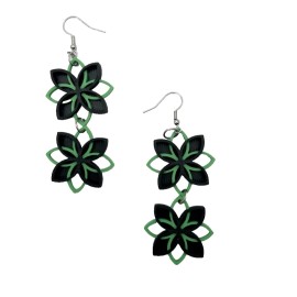 Unbranded Two Tone Floral Dangle Earrings -  3D Printed - Geometric - Color Blocking