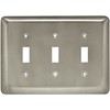 Brainerd 64380 Stamped Steel Round Triple Toggle Switch Wall Plate