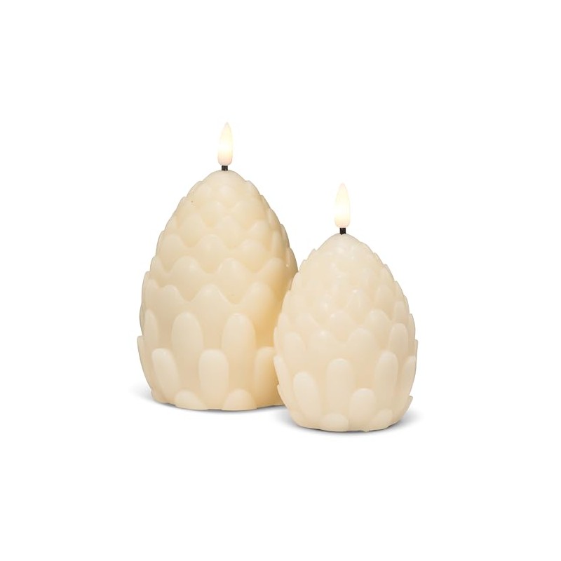 Abbott Collection Pinecone Flameless Wax Candle with LED Wick and