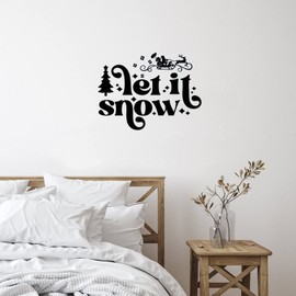 Vinyl Wall Quotes Stickers Let It Snow Inspirational Wall Mural Home Decorations Wall Decals Stickers for Kids Room Car Refrigerator Cups 22in