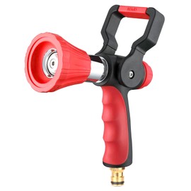 DRELD Fire Hose Nozzle Kit, Adjustable High Pressure Gallonage Nozzles Aluminium Water Gun with Brass Tap and Ergonomic Pistol Handle for Watering Lawn, Washing Car and Cleaning Ground