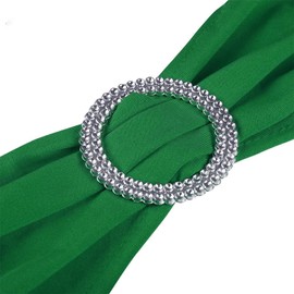 ManMengJi Chair Sashes, Green Spandex Sashes Bows 25PCS, Chair Cover Bands with Buckle Slider for Banquet, Party, Hotel Event Decorations