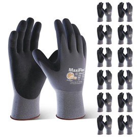 12 Pairs - MaxiFlex PIP 34874 - Maxi Flex Ultimate 34874 Foam Nitrile Palm Coated Gloves (Pack of 12 Pairs):_12 Pairs - Size L_24 Pairs