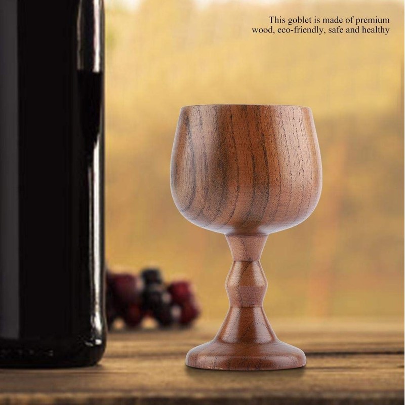 VIFERR Wooden Goblet Vintage Wooden Wine Goblet First Class Natural