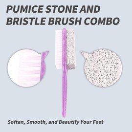 2Pcs Foot Stone Brush Exfoliating Scrubber with Pumice 2 Sided Nail and Toe Scrubbing Brush for Kids and Adults Shower Foot Scrub for Smooth Clean Feet and Nails