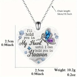 Fashion Jewelry Big KEEPSAKE FAMILY MEMORY HEART MEMORIAL Charm 20" 925 Silver Chain Dog Cat Pet