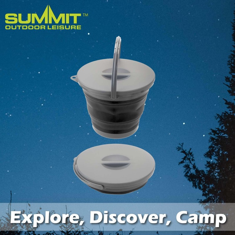 VFM e-Store - Camping Bucket Lid Easy Carry Handle Collapsible
