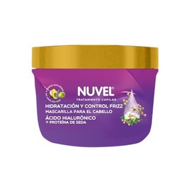 Nuvel Mascarilla Capilar Anti Frizz con cido Hialurnico y Protena de Seda 200 g  Hidratacin Profunda  Control de Encrespamiento, 4 Aceites Naturales  