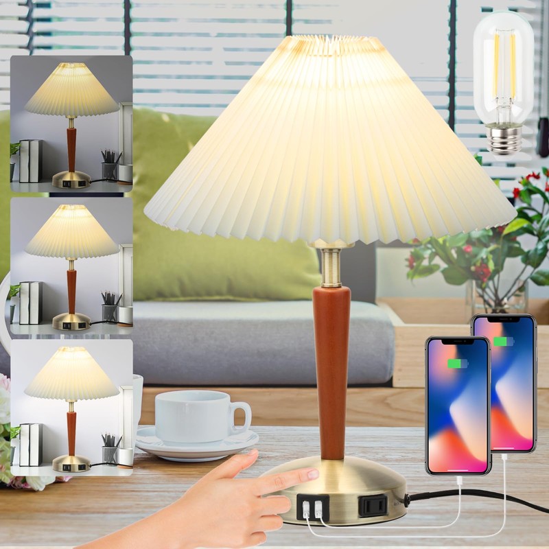 Touch Bedside Table Lamp - Modern Small Lamp for Bedroom