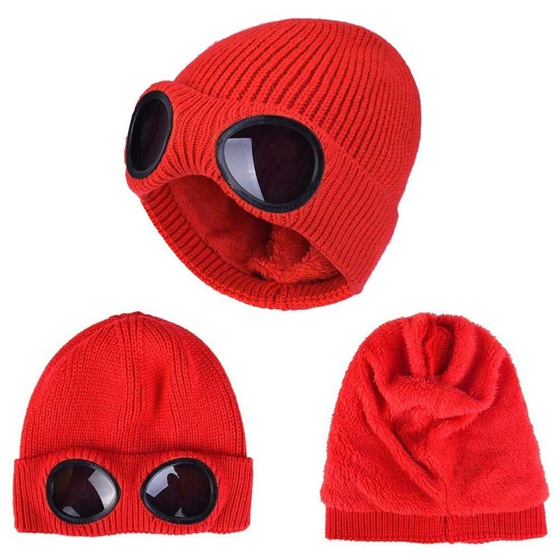Belsen Unisex Goggle Knitted Beanie Hat Windproof Warm Winter Skull