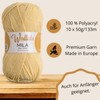 Wollidu Mila Yarn for Crochet and Knitting, 10 x 50