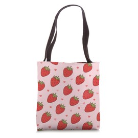 Girly Cute Strawberries Fruit Tote Bag