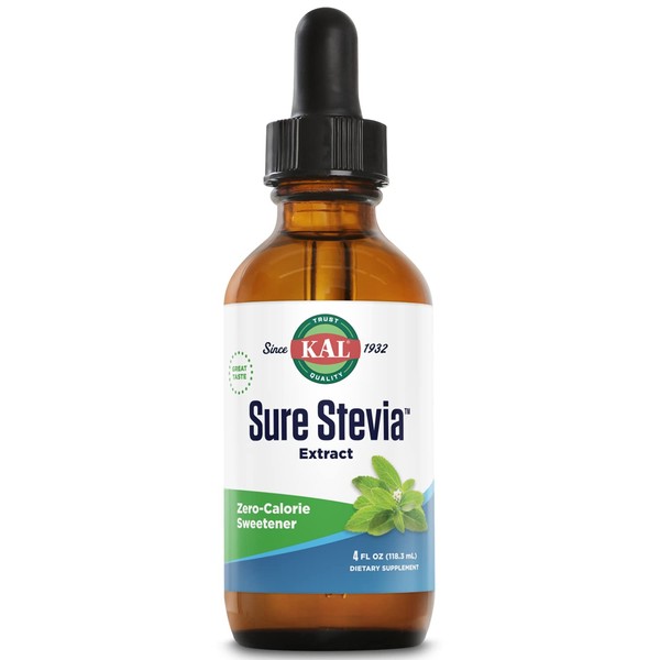 KAL Sure Stevia Liquid Extract | Best-Tasting, Zero Calorie, Low Glycemic | For Baking, Add to Beverages | 4oz, 775 Serv