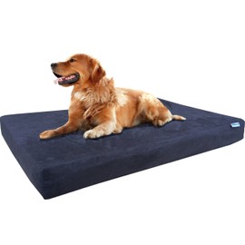 Dogbed4less Extra Large True Orthopedic Memory Foam Dog Bed, Waterproof Liner and External Cover, Gel Cooling 40X35X4 Pad, Microsuede in Espresso