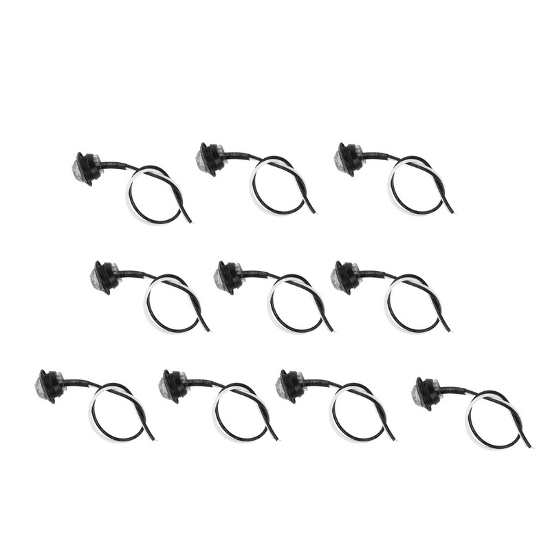10pcs Side Marker Light 3LED IP68 Waterproof Round Clearance Indicator