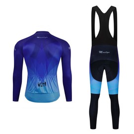 MOXILYN - Conjunto de playera de ciclismo de secado rápido para hombre, playera de bicicleta de carretera + pantalones con babero con acolchado de gel 9D MTB para montar, Juego A13s, Large