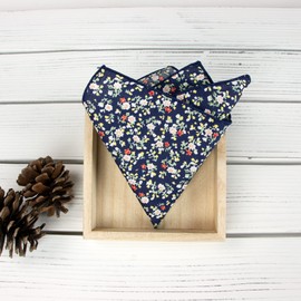 Spring Notion Pañuelo floral de algodón con bolsillos cuadrados a juego para novias de David, colores para hombres y niños, 21-azul marino, 9.5 inch - Men