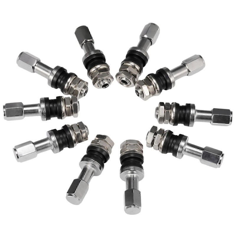 GEARZAAR 10x Stainless Steel Wheel Tire Valve Stems Hight Pressure