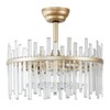 Gryalcy Gold Crystal Fandelier Ceiling Fan, 20" Mid-Century Chandelier Ceiling