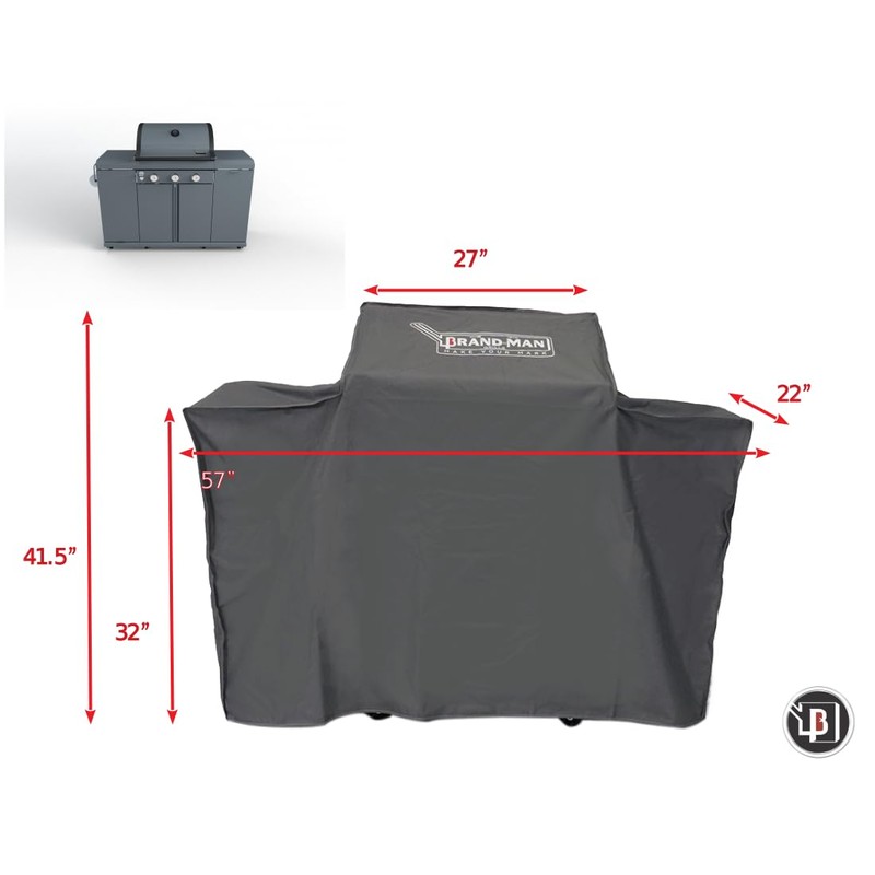 BBQ Grill Cover for Rustler2-3Burner, Rustler3-4Burner - Weatherproof- Custom Fit