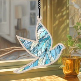 Widoteo Holy Spirit Suncatcher, Christmas Dove Suncatcher, Holy Spirit Ornament, Christmas Dove Ornament, Christmas Decoration Gift for Christian, 5 inches