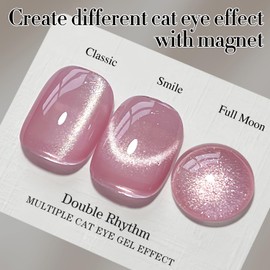 Double Rhythm Double Rhythm 0.5 OZ Cat Eye Gel Polish with Magnet 15ML Holographic Glitter Shimmer Translucent Jelly Color Magnetic Polish Salon DIY at Home (MC1058)