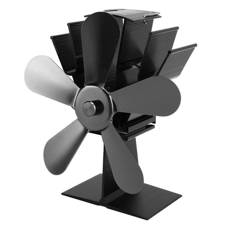 Wood Stove Fan 5 Blades Fireplace Fan Heat Powered Stove