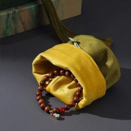 Vidifina Bracelet/Bangle/Necklace Jewelry Bag, Luxury Velvet Gift Bag for Anniversary Birthday Christmas Jewelry Storage Bag for Women (GRASS GREEN) BAG ONLY