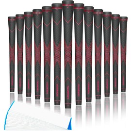 CHAMPKEY Premium Rubber Golf Grips 13 Pack | High Traction and Feedback Rubber Golf Club Grips | Choose Between 13 Grips with 15 Tapse and 13 Grips with All Kits
