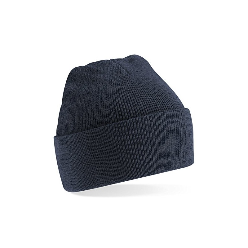 Beechfield Unisex Baseball Cap Turn-up Beanie - Marine blue