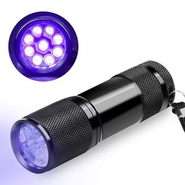 CFIKTE UV LED Flashlight Black Light UV Lights 9 LED Ultraviolet Blacklight Flashlights Pets Urine and Stains Detector on Clothes Carpet Rugs (8 PACK)