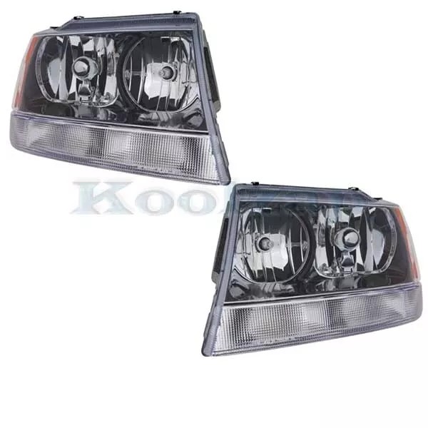 Unbranded For 02-04 Grand Cherokee Laredo Front Headlight Black Interior