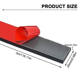 ALI2 Adhesive Rubber Strip 25mm×3mm×3m, Rubber Seal, Non-slip, Rubber Roller, Neoprene Mat, Rubber Plate, Flat Rubber Seal (25mm×3mm×3m)