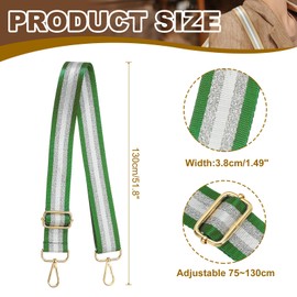 PATIKIL Bag Strap, Wide Shoulder Strap, Adjustable Crossbody Bag Strap, Universal Replacement Shoulder Strap for Women's Handbags, Canvas Guitar Bag, Backpack, Green, Green