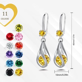 Topaz Earrings Sterling Silver Drop Earrings for Women, Silver Earrings Girls Earrings, Hypoallergenic Earrings Topaz Earrings for Women, November Birthstone Jewellery Birthday Christmas