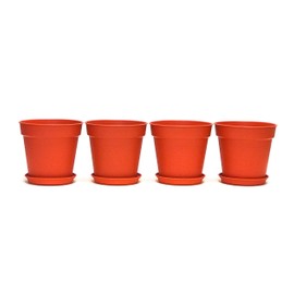 Mintra Home Garden Pots 4pk (Orange, 15cm Diameter (5.9in))