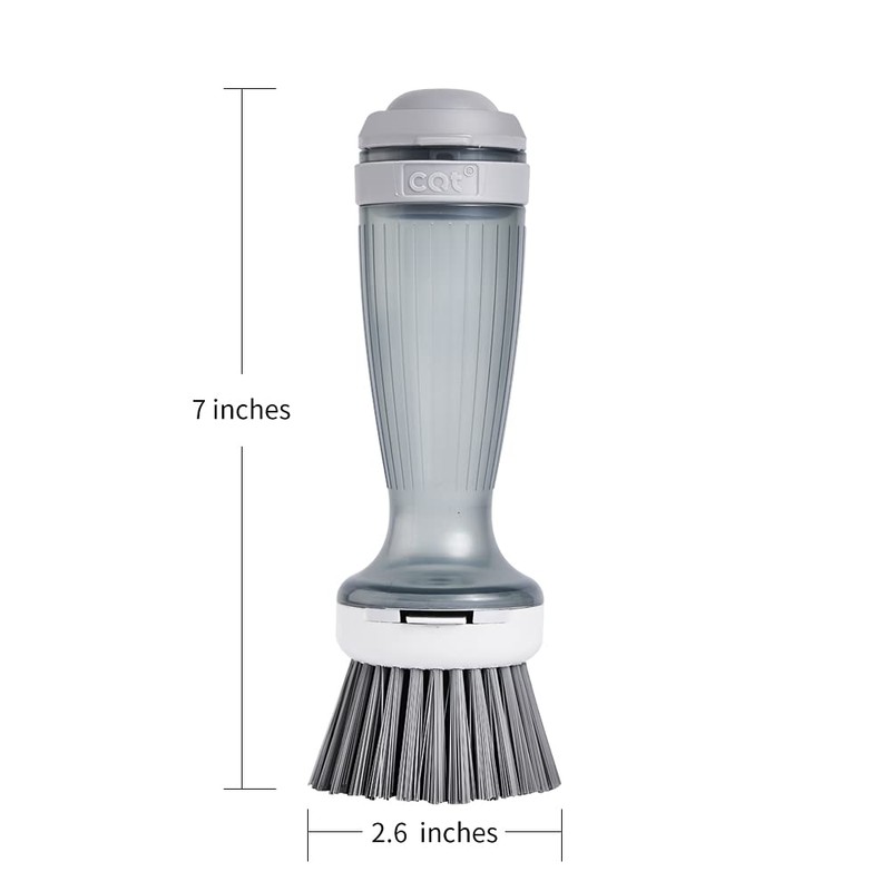 CQT Dish Brush with Soap Dispenser for Dishes, Kitchen Sink,