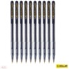 DOLLAR 10 x 0.8mm Clipper Ball Pen BLACK Retractable Soft