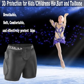 Kids 3D Padded Shorts for Skateboard Ski Cycling,Silicone and EVA Pads Shorty Pants Effectively Protect Child's HIPS Tailbone