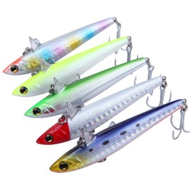 Sea Bass Sinking Vibration 16g 77mm Minnow Lure 5-Piece Set