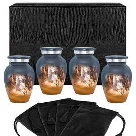 Trupoint Memorials Cremation Urns for Human Ashes - Decorative Urns, Urns for Human Ashes Female & Male, Urns for Ashes Adult Female, Funeral Urns - Horse, 4 Small Keepsakes