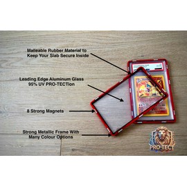 Premium Magnetic Aluminum Glass CASE/Display by PRO-TECT *A Canadian Brand* Made to Fit: PSA, Graded Cards! (Golden Radiance, PSA)