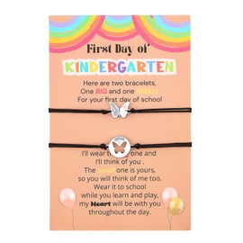 DHQH First Day of Kindergarten Bracelet Mommy and Me Back To School Matching Mother Daughter Bracelet First Day of Prek 1st Grade Gift