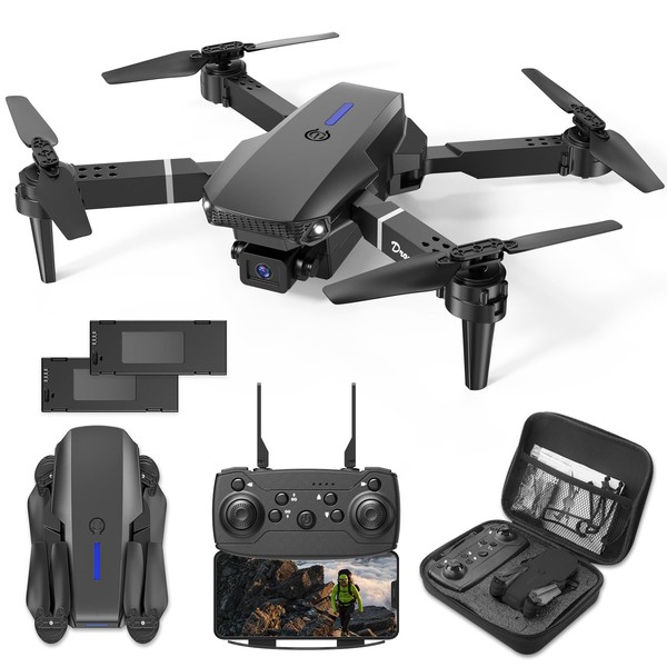 CuteAnt Drones with Camera for Adults/Kids, HD 1080P Mini Drone with Carrying Case, Altitude Hold, Headless Mode, One Key Take Off/Landing for Beginners, Gifts Toys for Boys&Girls with 2 Batteries