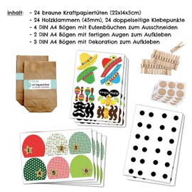 Papierdrachen DIY Advent Calendar Set for Crafts – Christmas Owls Pink – Special Edition Lady – Owls Christmas 2017 – To Fill Yourself