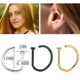 Nose Piercing Ring Lip Piercing Smiley Piercing Septum Piercing Horseshoe Tragus Piercing Ring Piercing Lip Band Piercing Unisex Lip Ring, Earring, Nose Ring, stainless steel