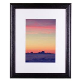 Craig Frames Wiltshire 236, Simple Black Hardwood Picture Frame with Single White Mat - Displays a 12 x 18 Inch Print with The Mat or 16 x 24 Inch Without The Mat