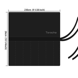 Tereche 3/4/5/6/7 Culinary Deluxe Plating Spoons Kit Bag (Black Plating Tool Roll) (9.13 x 5.04 x 0.59 inches) (11.02 x 6.69 x 0.59 inches)