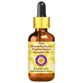 Deve Herbes Pure Boswellia Sacra (Frankincense) Essential Oil (Boswellia Sacra) with Glass Dropper Steam Distilled 10ml (0.33 oz)