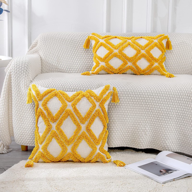PANOD Super Soft Farmhouse Decorative Plush Throw Pillow Covers 24